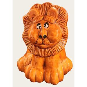 RARE Vintage Ceramic Lion Planter Vase Figurine 8" Kitsch Animal Eclectic